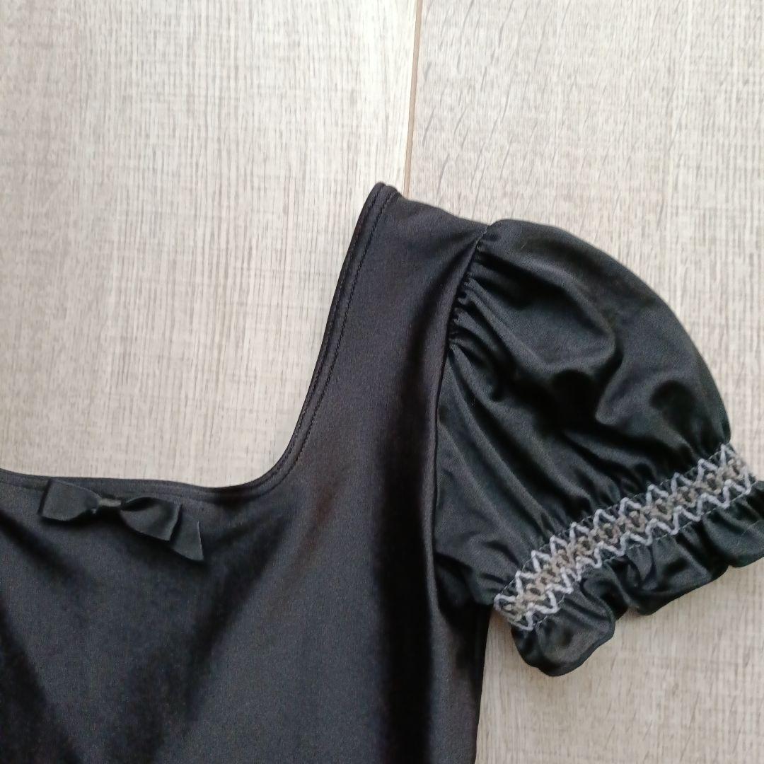 超美品 2万円★チャコット 半袖 パフスリーブ レオタード 黒 130 140