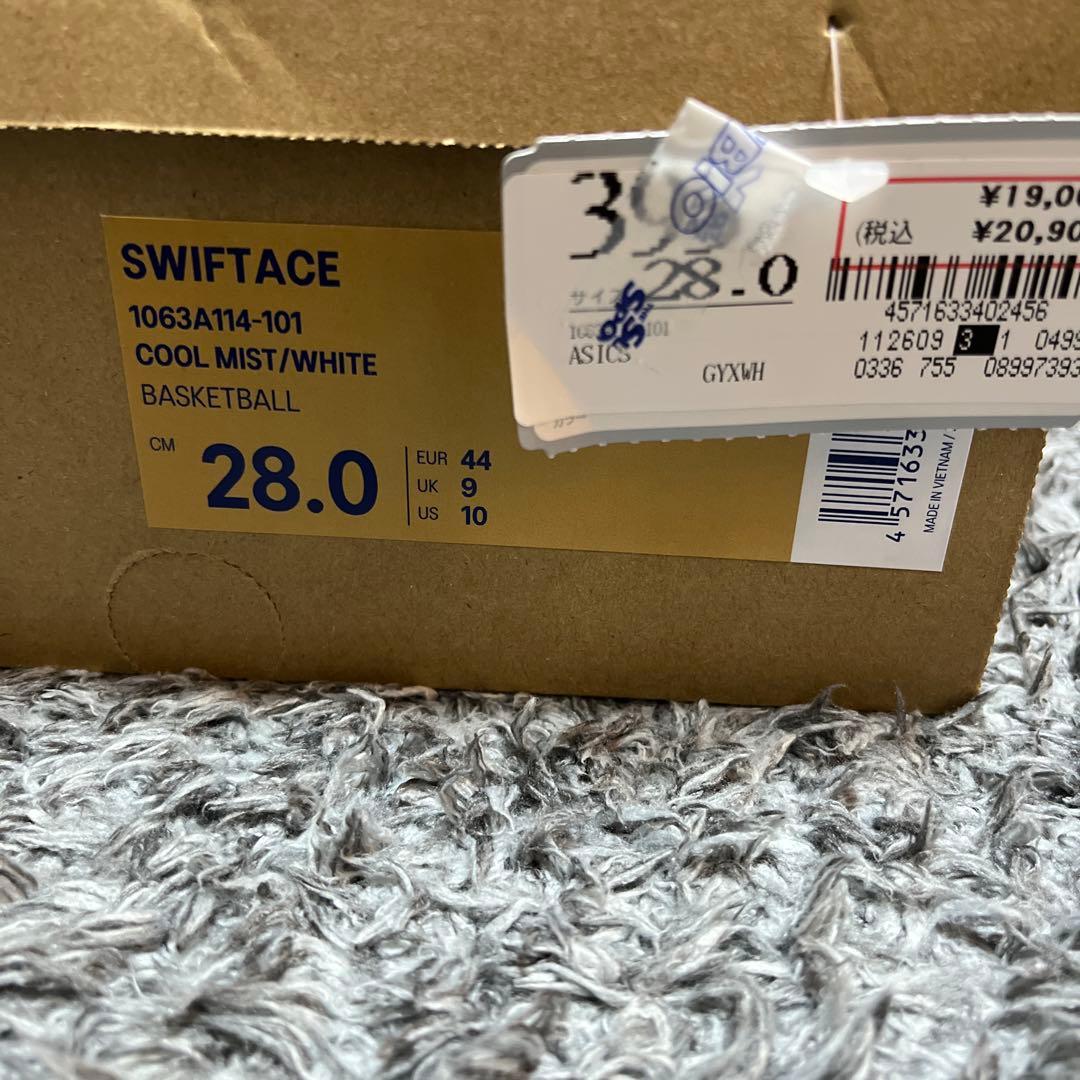 シューズ(男性用) ASICS SWIFTACE 28.0cm COOLMIST/WHITE
