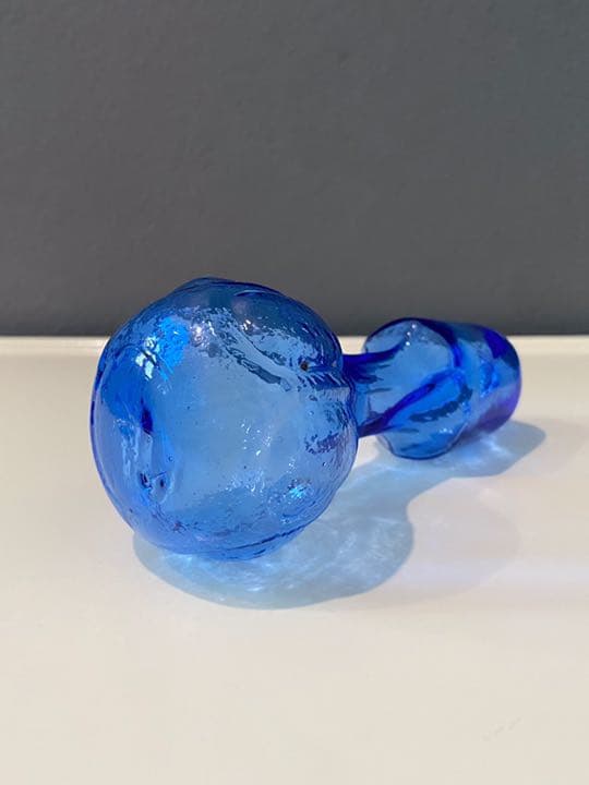 アンティーク ビンテージ 花瓶 フラワーベース ブルー 大瓶 ボトル 美品