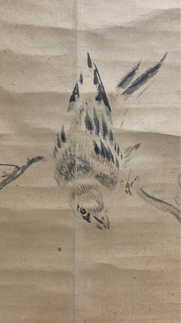 ②③ 中国？花鳥水墨画　掛軸　署名捺印有り　江戸時代？　作者不明