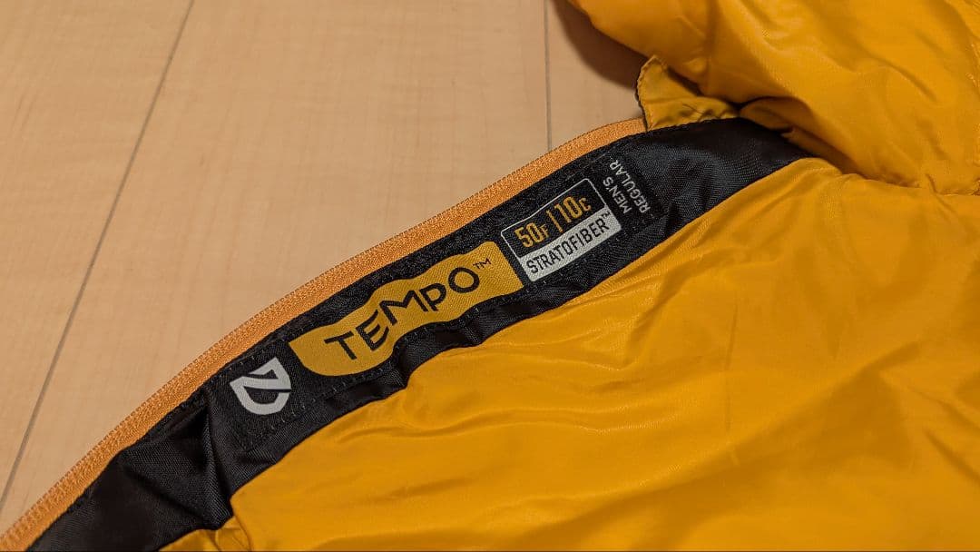 NEMO「TEMPO50＋収納袋セット」メンズ化繊シュラフ【中古美品】