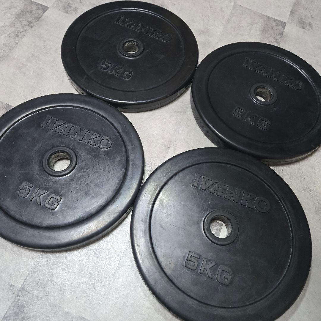 IVANKO ラバーダンベルプレート 5kg 4枚セット Φ28mm