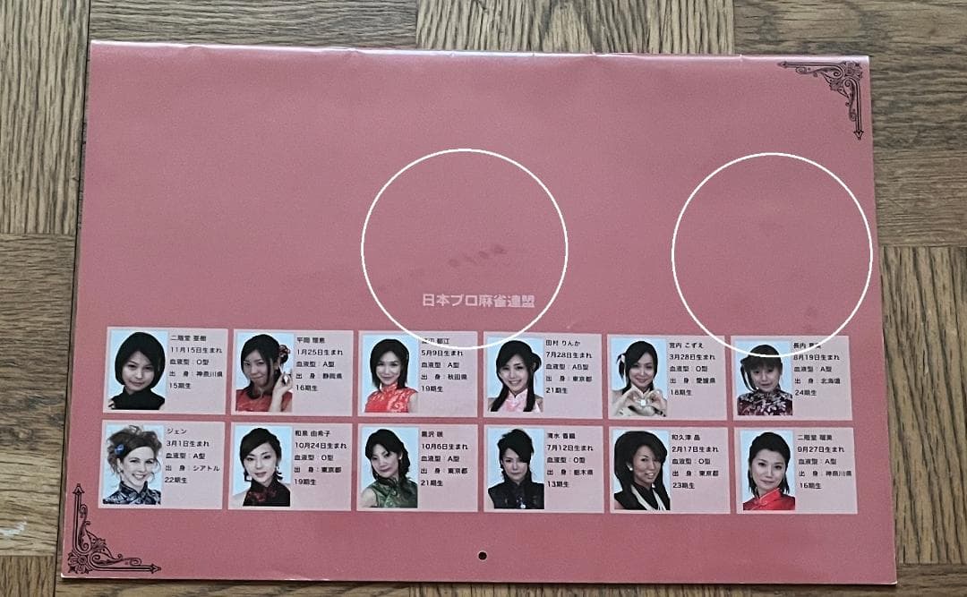 日本プロ麻雀連盟 2009 カレンダー Mリーグ 二階堂 和泉 宮内 ２冊