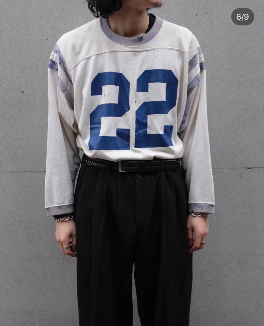 60s Hanesport ヴィンテージ フットボールTシャツ 22 希少袖丈