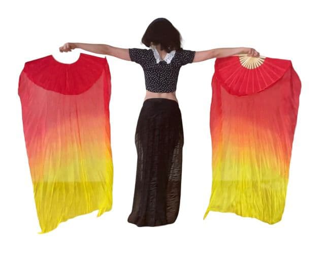 ベリーダンスファンベールクロップド ワイド ベリーダンスfan veil