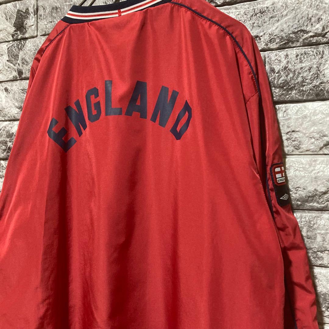 希少UMBRO x England プルオーバー ナイロンジャケット Vネック