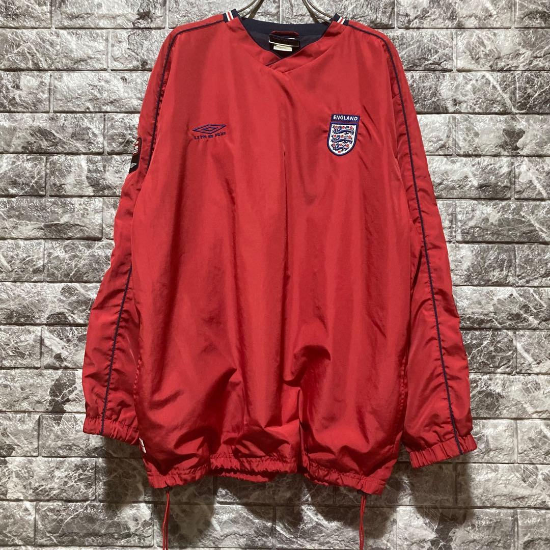 希少UMBRO x England プルオーバー ナイロンジャケット Vネック