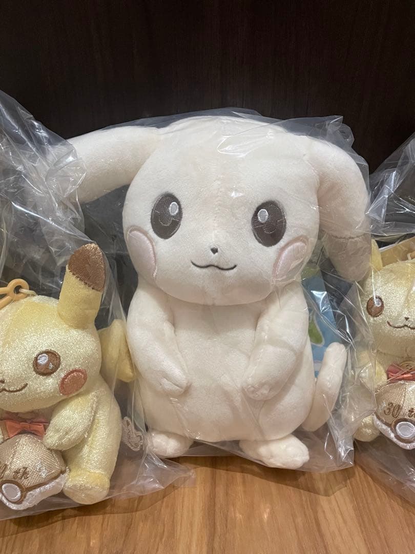ぽこあ ピカチュウ うすいろ 30周年 マスコット ぬいぐるみ 5点セット