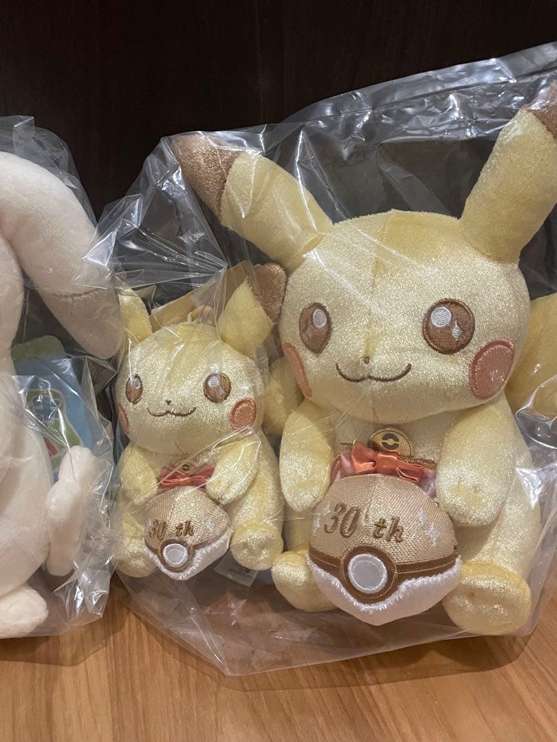 ぽこあ ピカチュウ うすいろ 30周年 マスコット ぬいぐるみ 5点セット