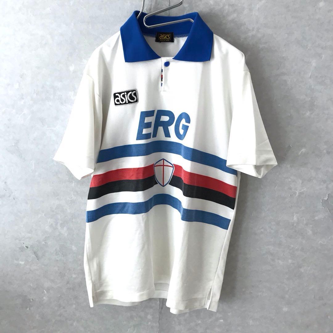 90s ASICS サンプドリア アウェイモデル ユニフォーム 希少 L