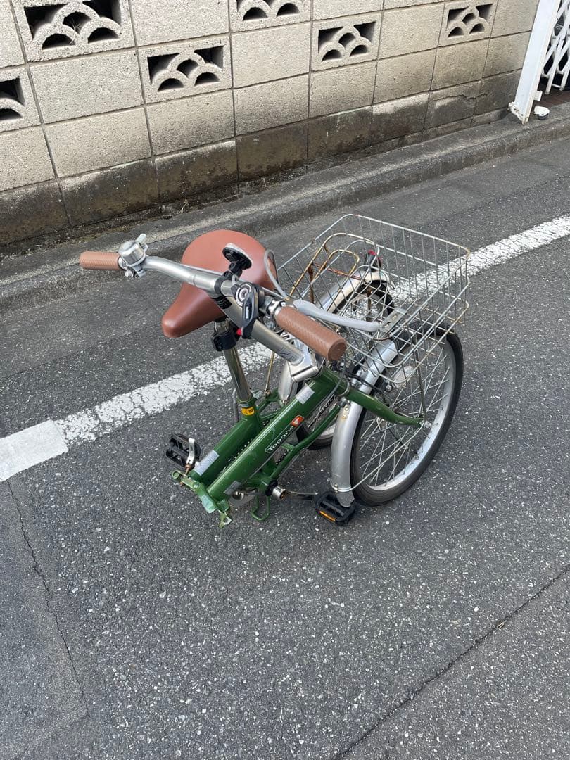 折り畳み自転車　コンパクト　緑