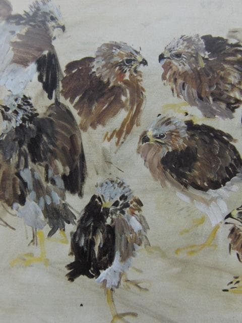 小磯良平、【鳥】、希少な限定額装用画集画、新品高級額 額装付、状態良好