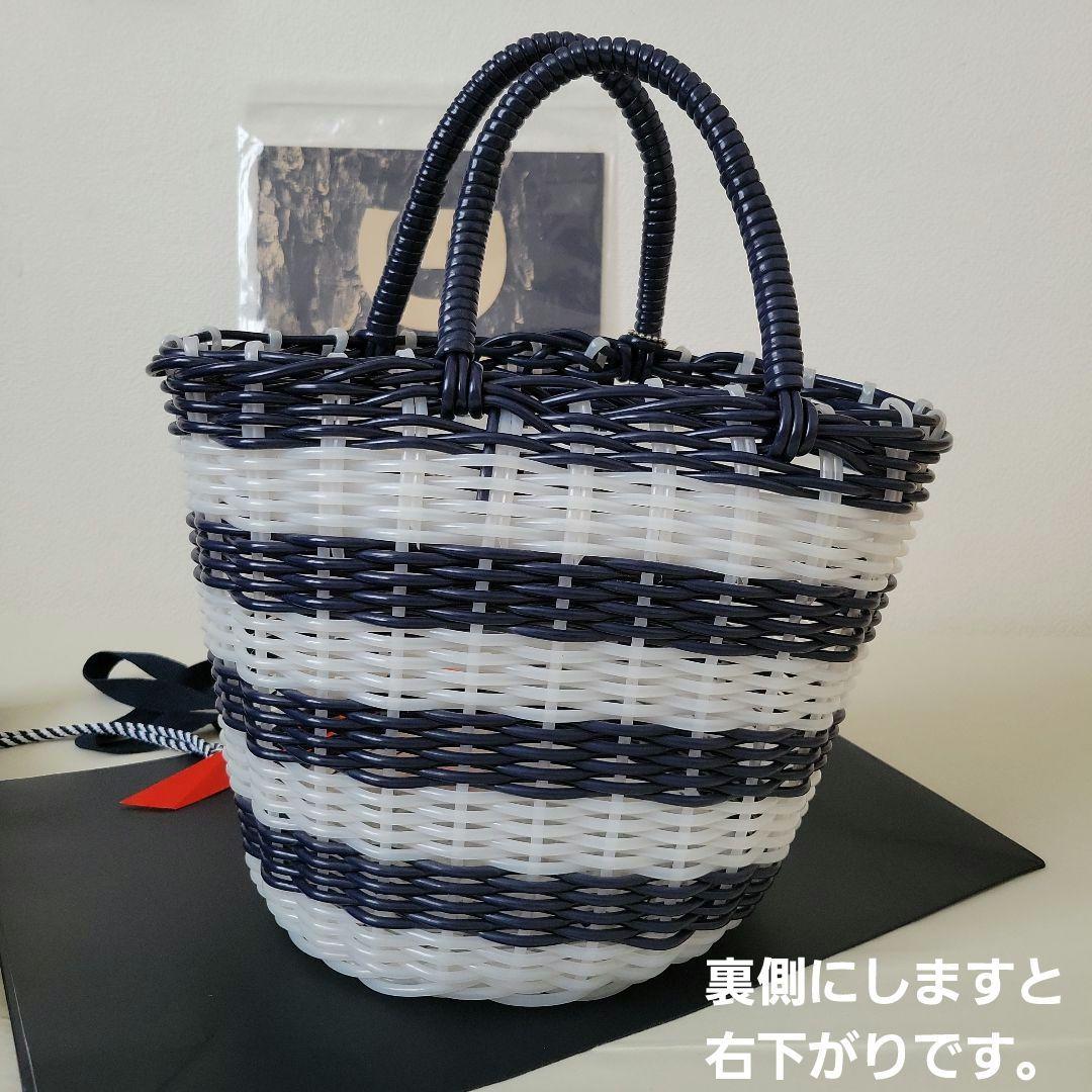PEARLYGATES パーリーゲイツ かごバッグ巾着袋付き　ボーダー柄マリン