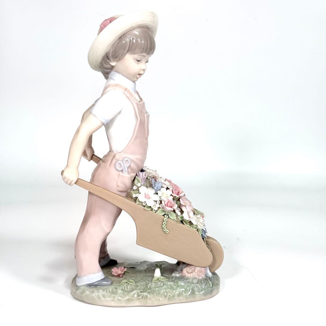 希少 LLADRO リヤドロ 花車 フィギュリン 陶器人形 置物　1283