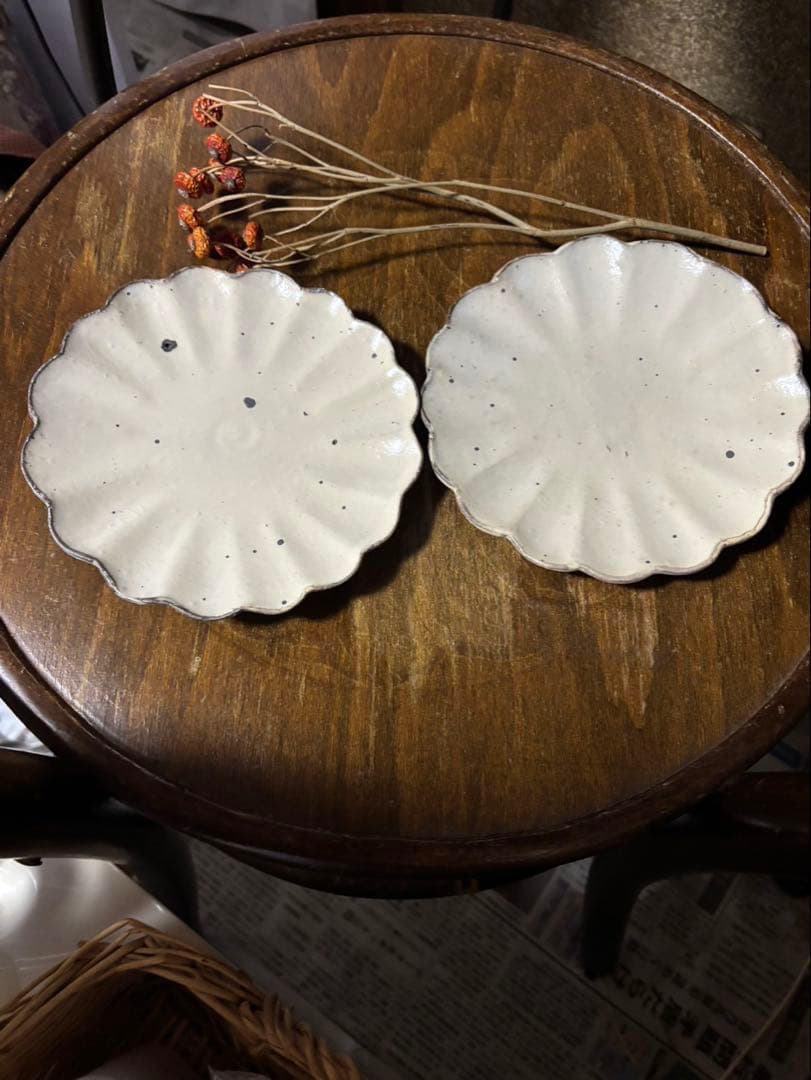 加藤祥孝　　5寸　輪花皿　もくもく器