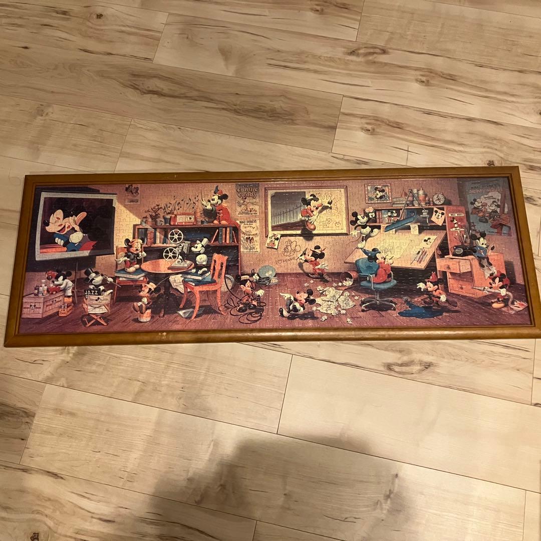ミッキーマウス ジグソーパズル 木製フレーム付き