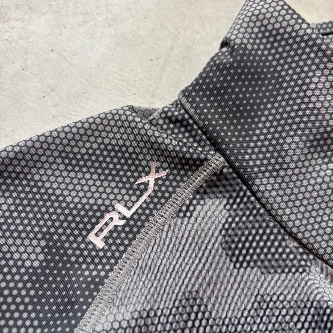 【美品】RLX ラルフローレン ハーフジップ長袖シャツ 迷彩カモフラ柄 ロゴ M