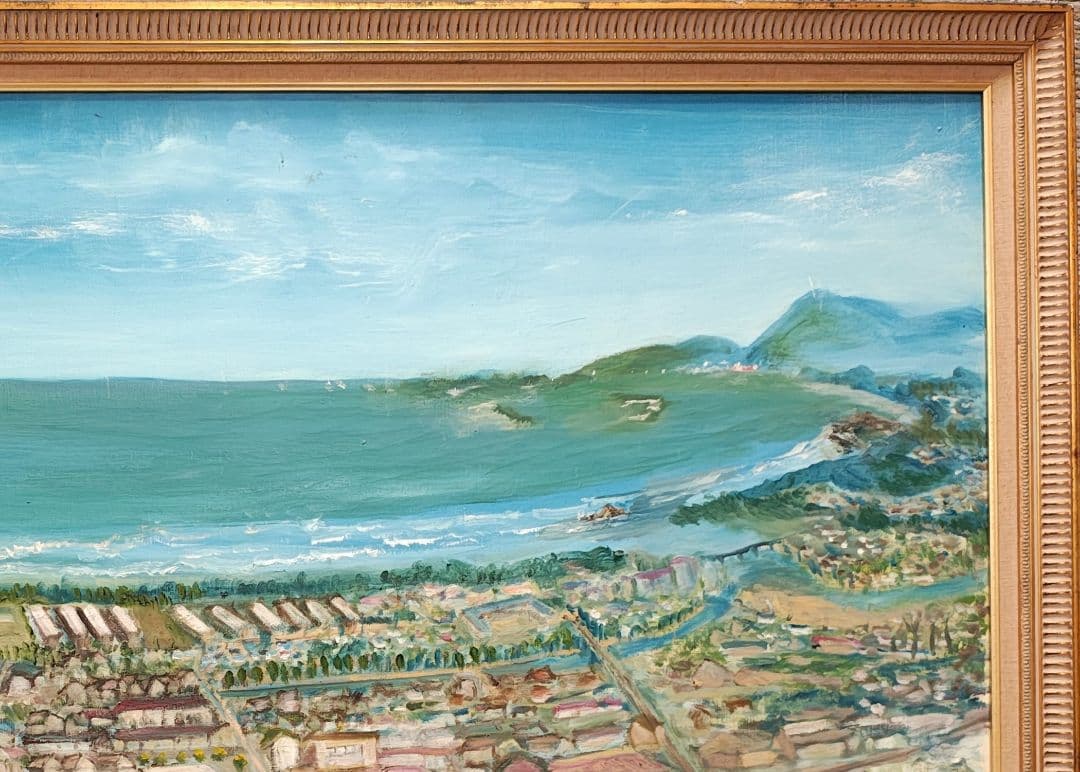 ​【送料込】大型F50号 油彩画「日向灘」宮崎の風 　店舗・施設ロビーに
