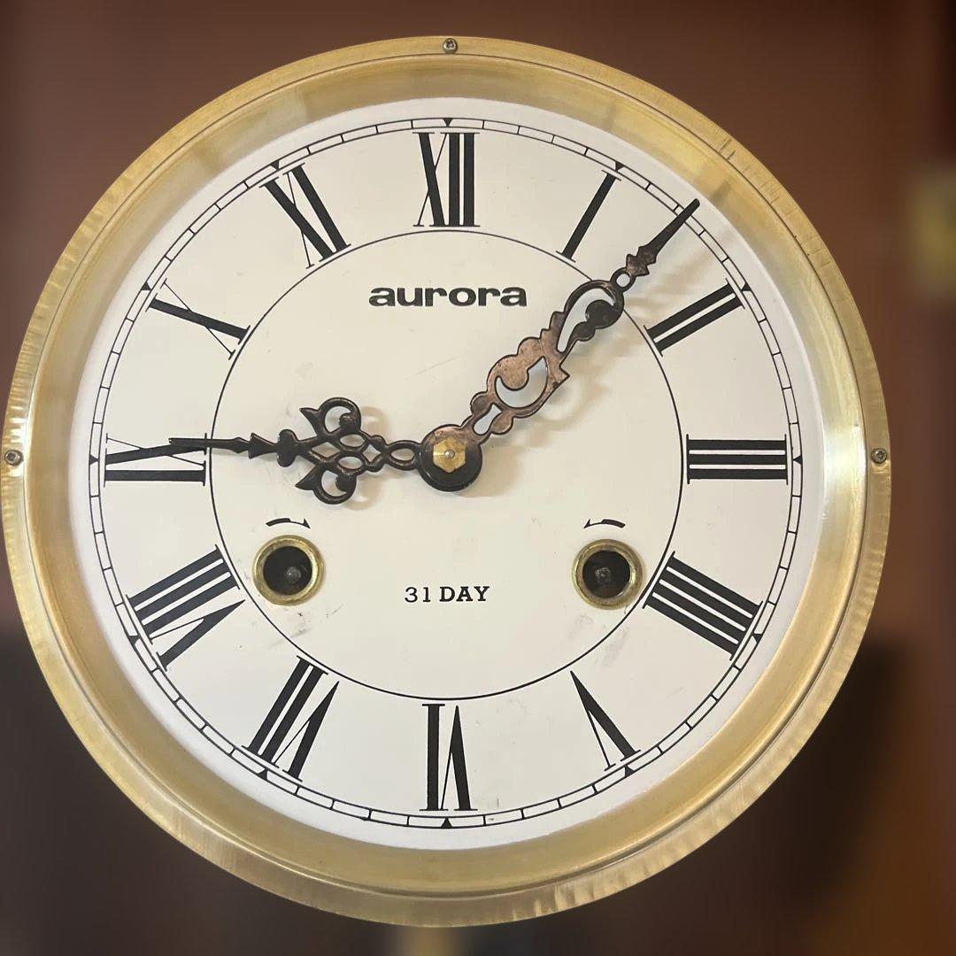柱時計aurora 31日巻き掛時計 クラシックデザイン