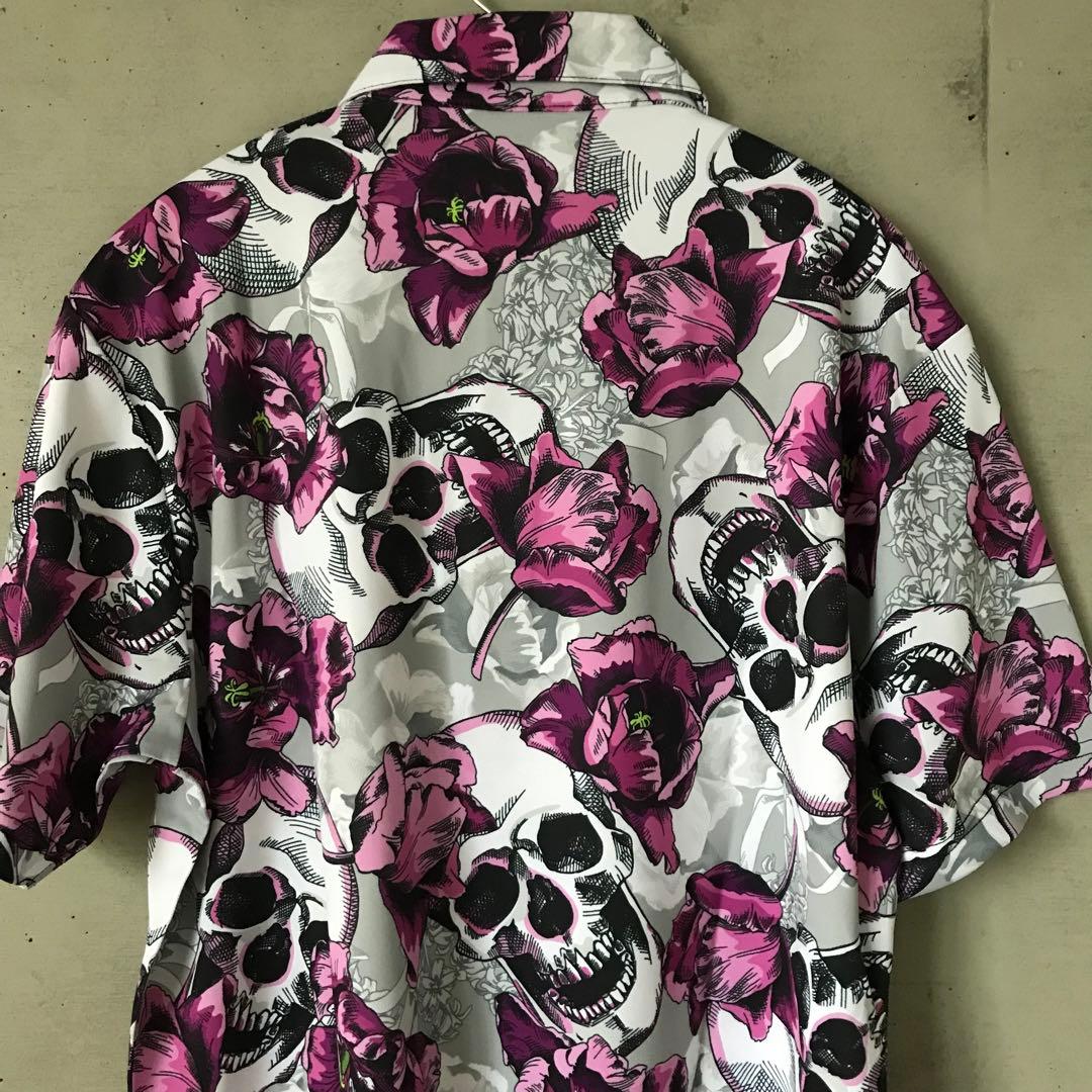 【新品】Lサイズ ラウドマウス LOUDMOUTH 半袖ポロシャツ スカル