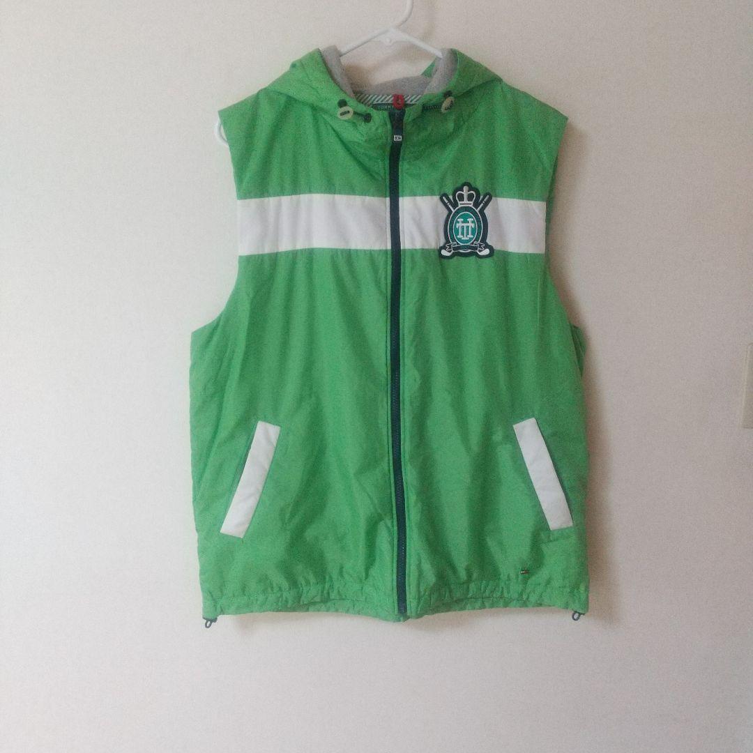 トミーヒルフィガーゴルフ キルティング中綿ベスト メンズ　緑　LL