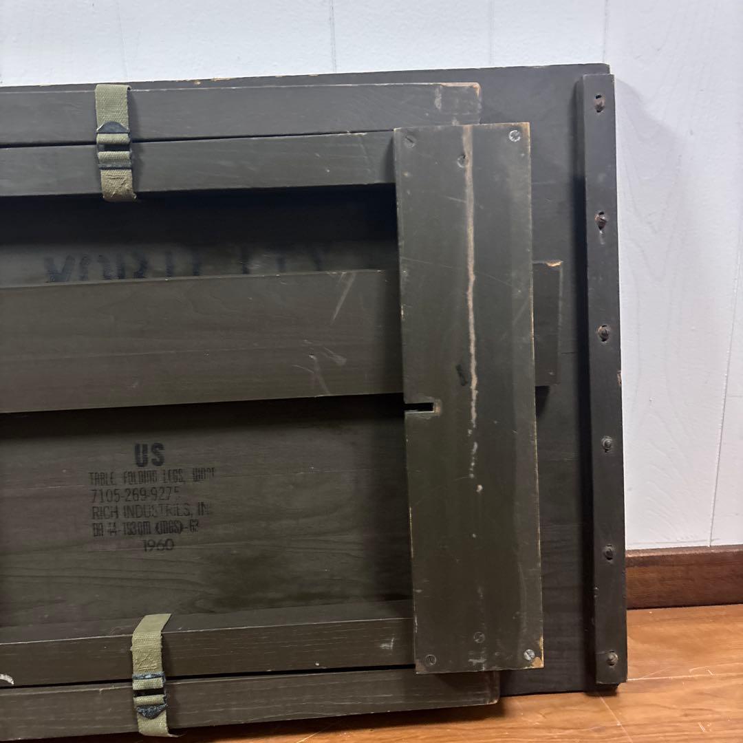 60s 米軍　実物　野戦用　フォールディング ウッドテーブル