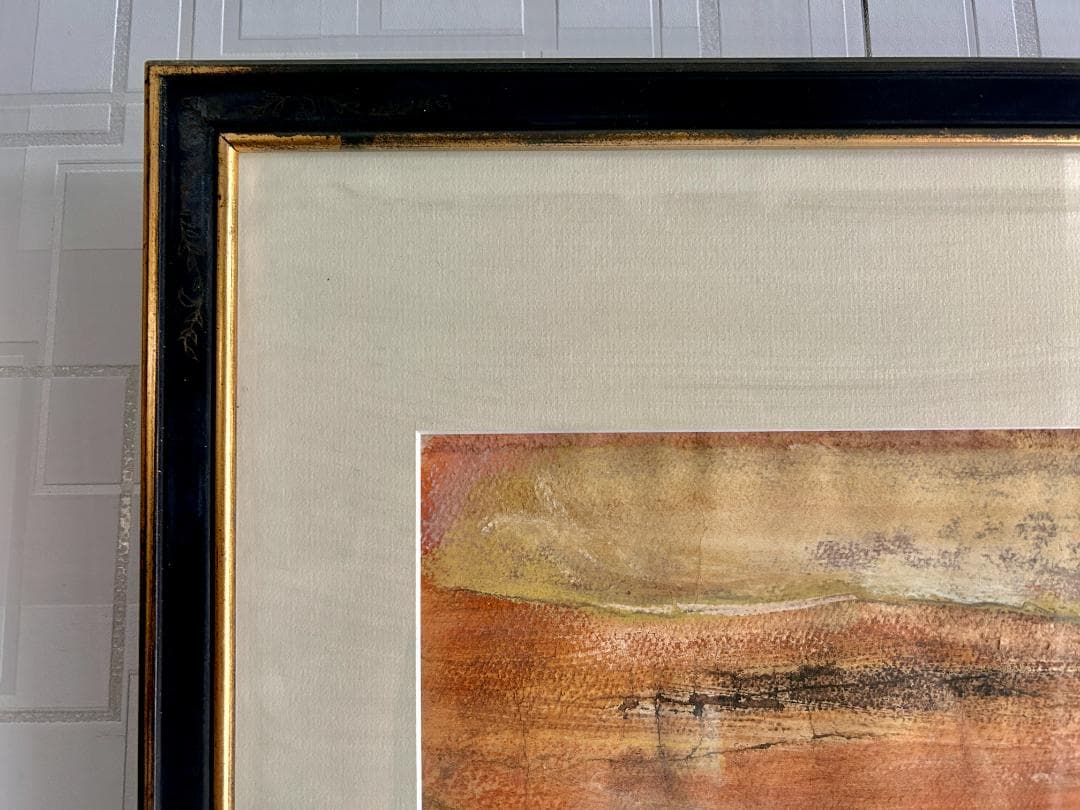 戸田圭介　絵画　兜屋画廊シール　パステル　高級額縁　インテリア
