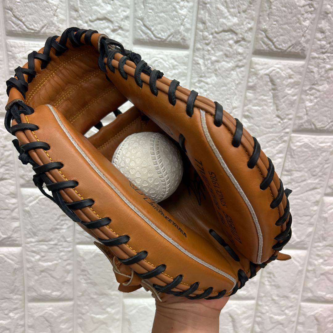 【美品】野球 グローブ 軟式 一般 キャッチャーミット ハタケヤマ