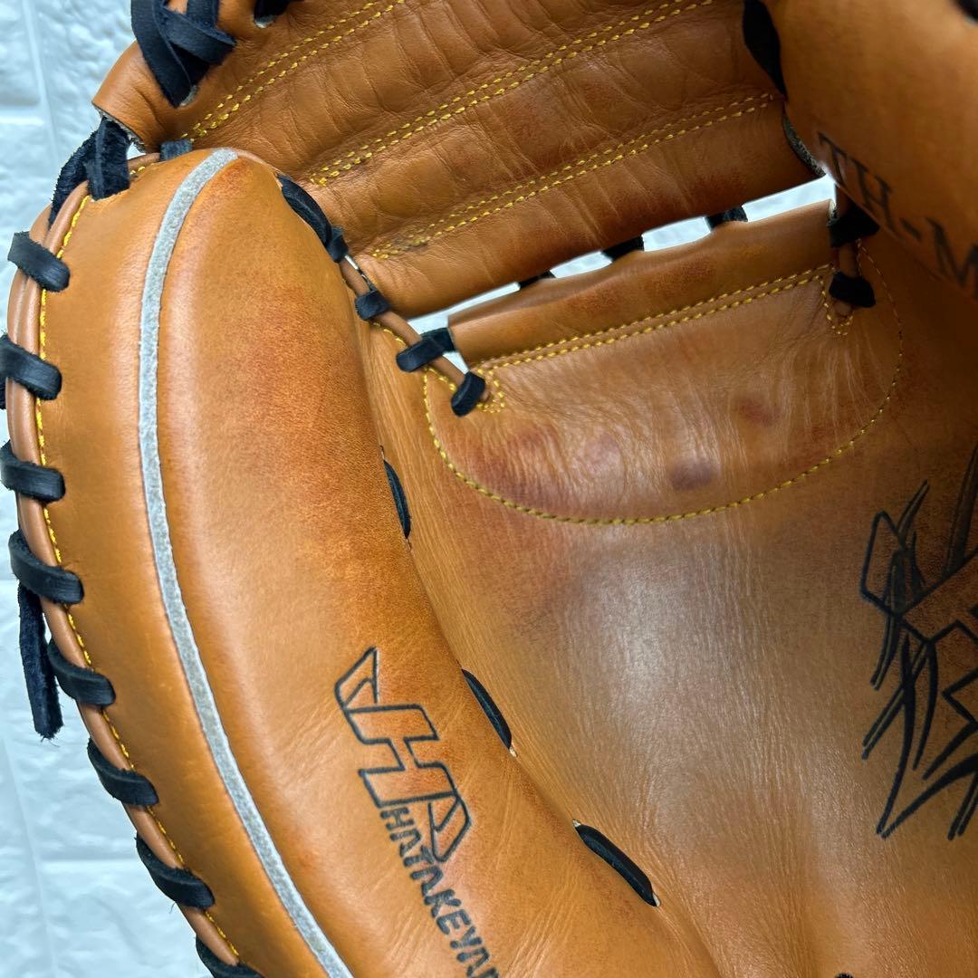 【美品】野球 グローブ 軟式 一般 キャッチャーミット ハタケヤマ