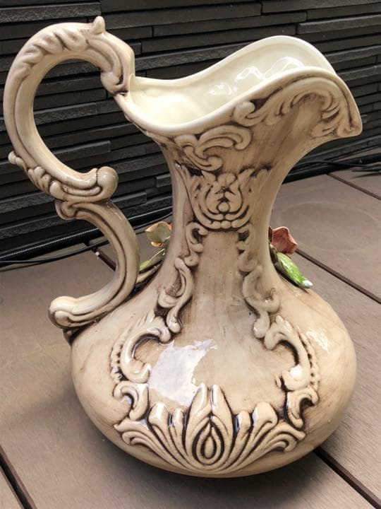 イタリア製 バラモチーフが素敵☆花瓶