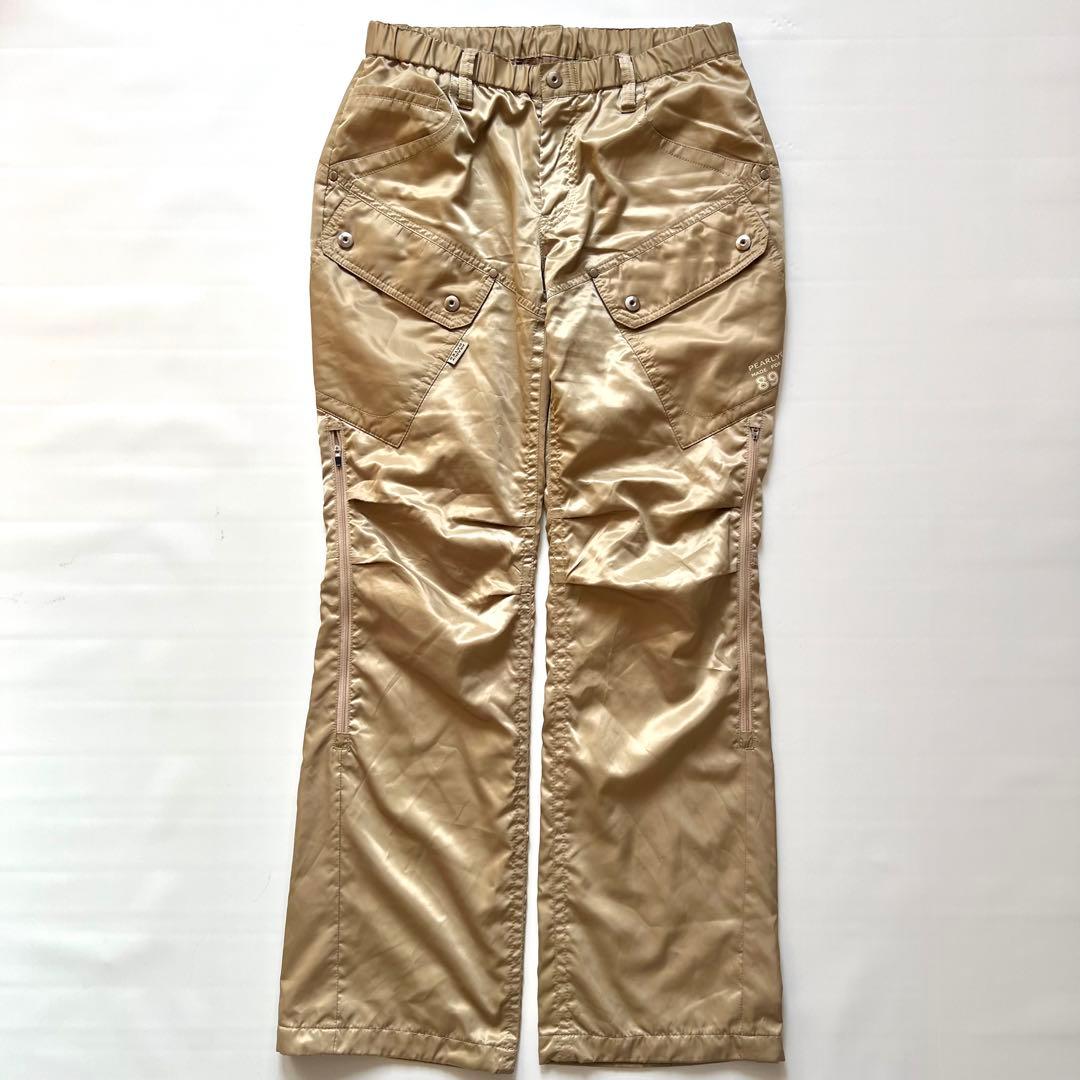 Pearly gates パーリーゲイツ　中綿入り　ダウンパンツ　蓄熱　ロゴ　金
