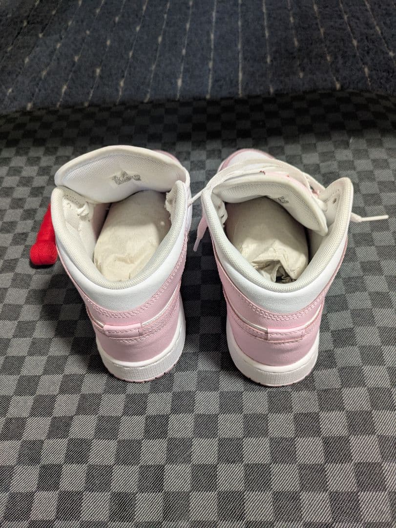 美品 Air Jordan 1 Mid GS Pink White 箱・替え紐付