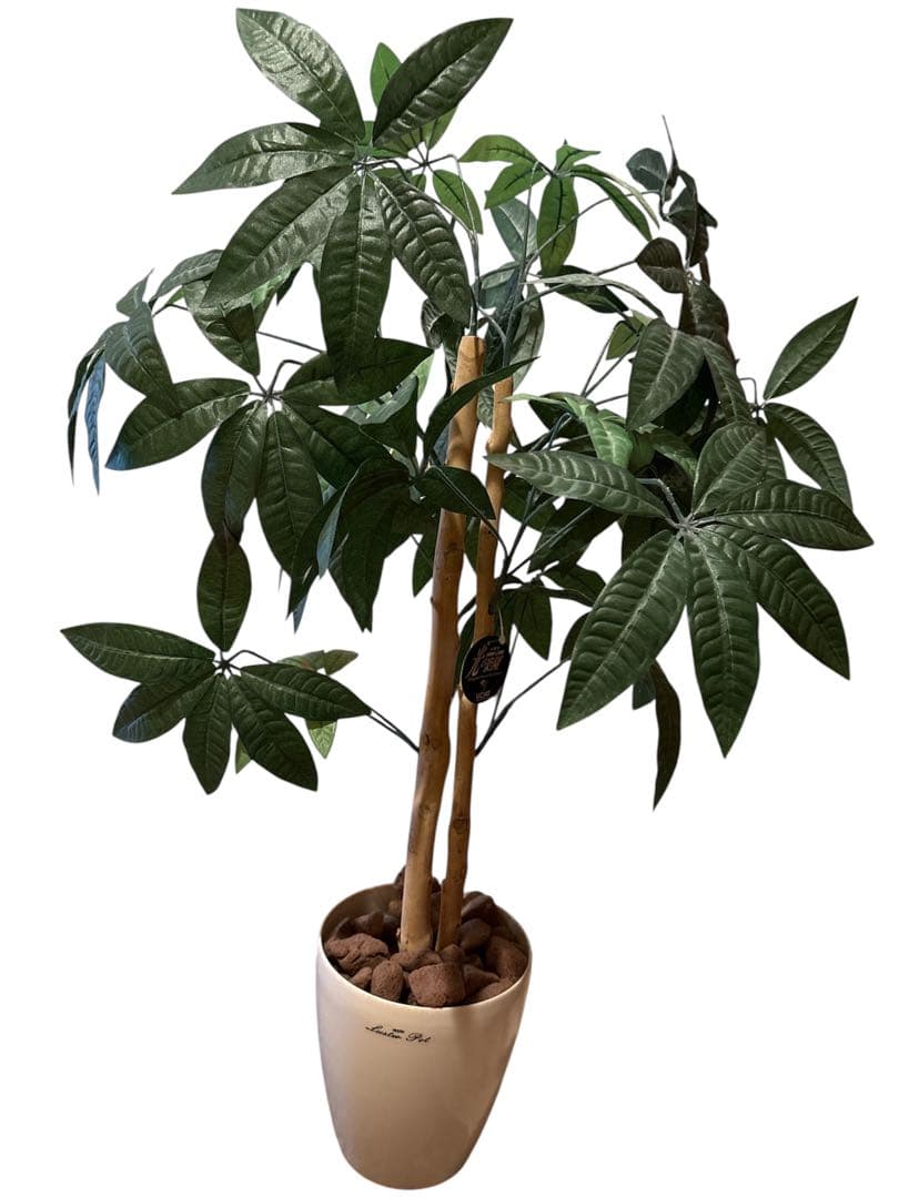 光触媒　人工　観葉植物 パキラ　可視光　光の楽　90cm 白ポット　空気の清浄