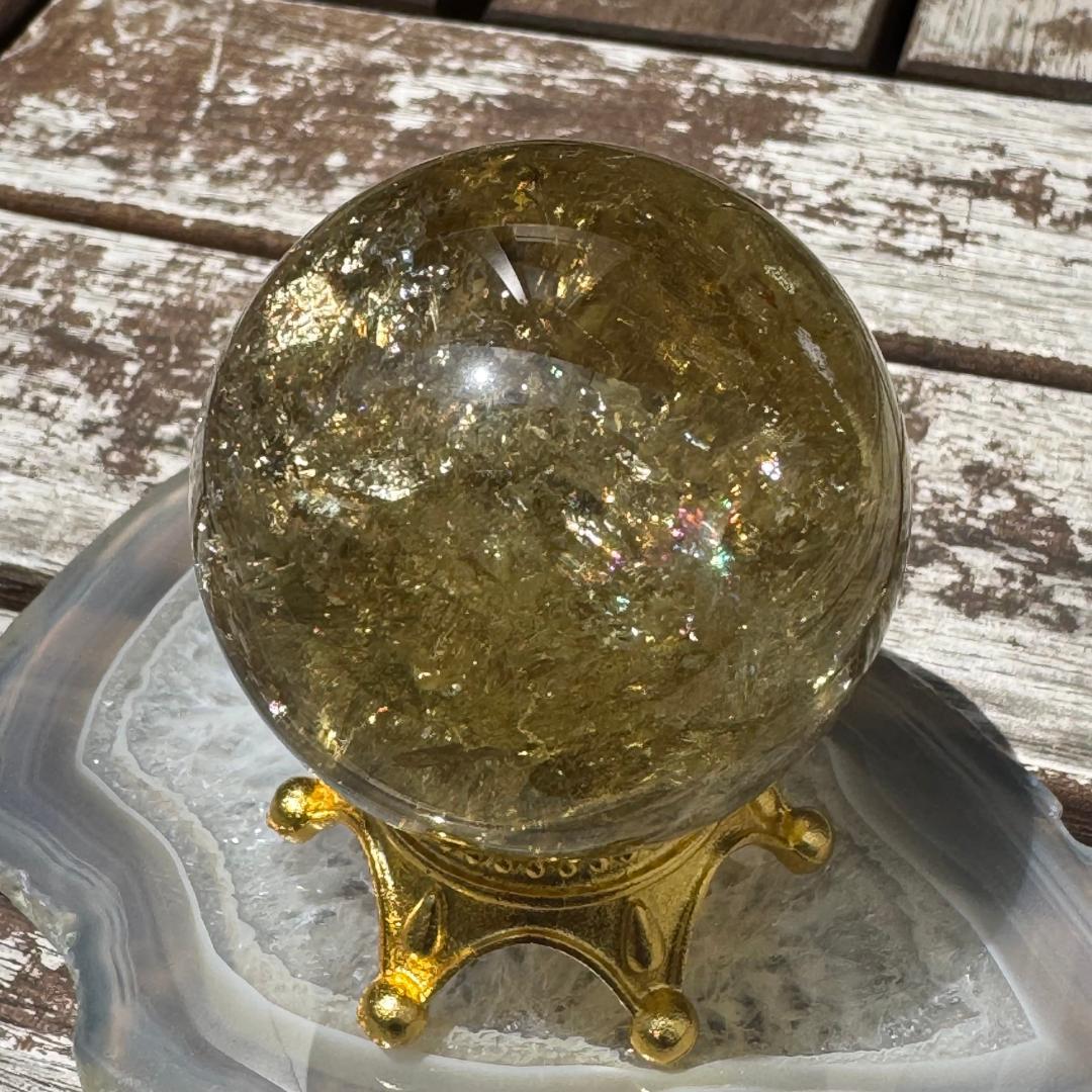 金運アップ！虹が出る◇アイリスシトリン◇丸玉　約42㎜