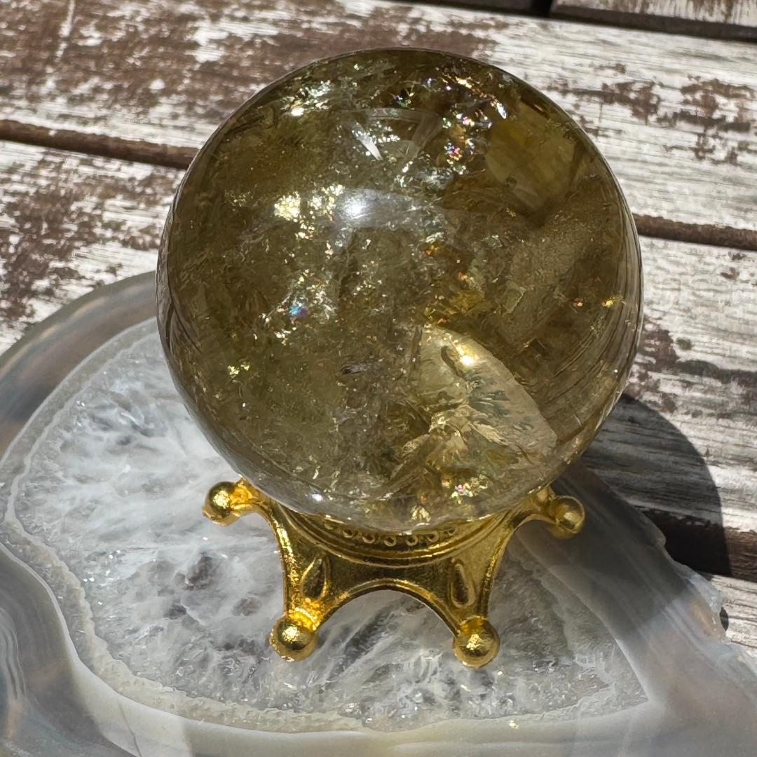 金運アップ！虹が出る◇アイリスシトリン◇丸玉　約42㎜