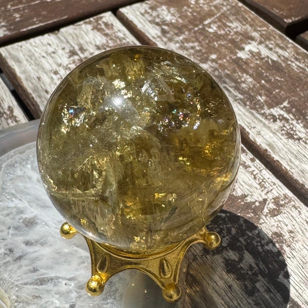 金運アップ！虹が出る◇アイリスシトリン◇丸玉　約42㎜