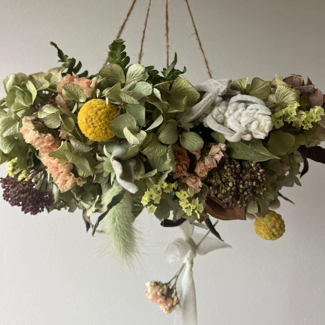 感謝SALE!  アンティーク紫陽花のぽんぽんフライングリース