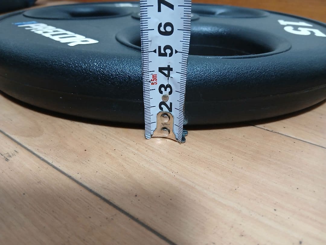②PRECORバーベルプレート15kg×1枚 穴径50mm