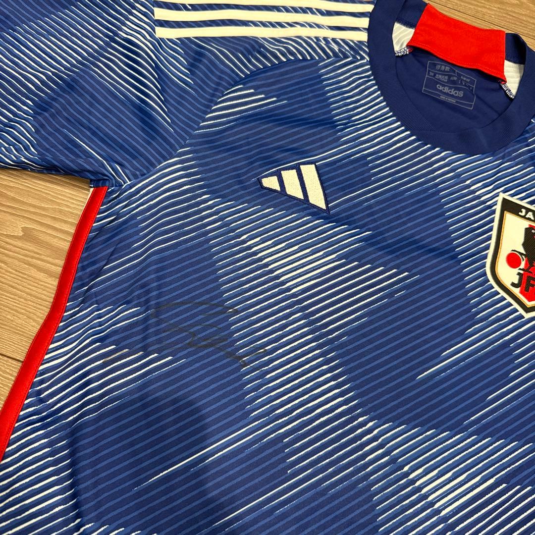 adidas 日本代表 サッカーユニフォーム 青 川島選手サイン入り