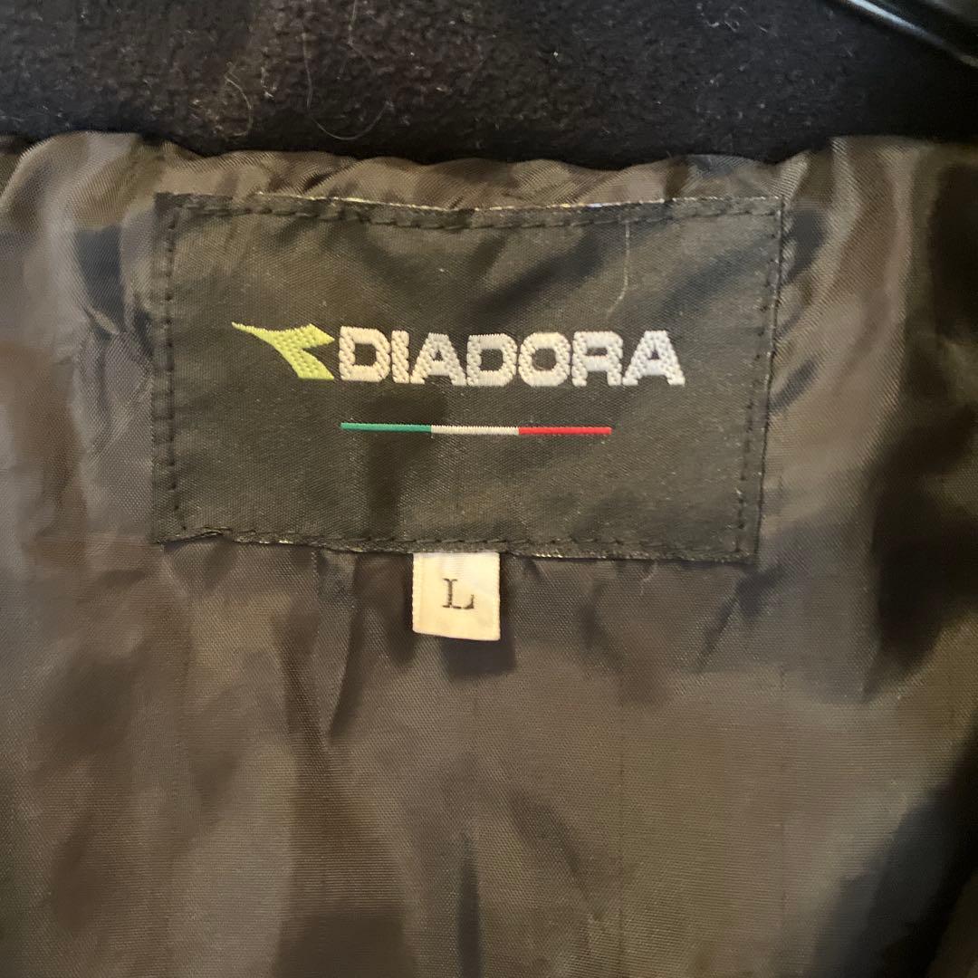 DIADORA ベンチコート ダークネイビー　L 良品　フード付　ディアドラ