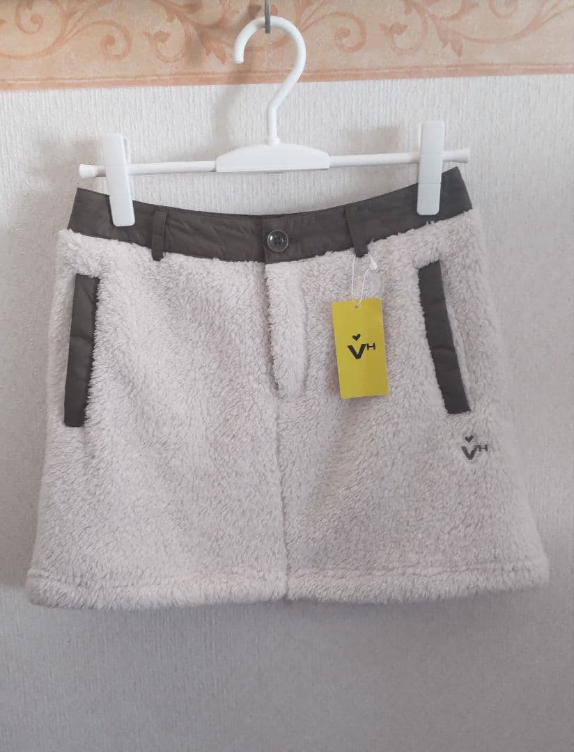 【新品タグ付】VIVA HEART♡ボア×ナイロンタフタ切替ゴルフスカート 40