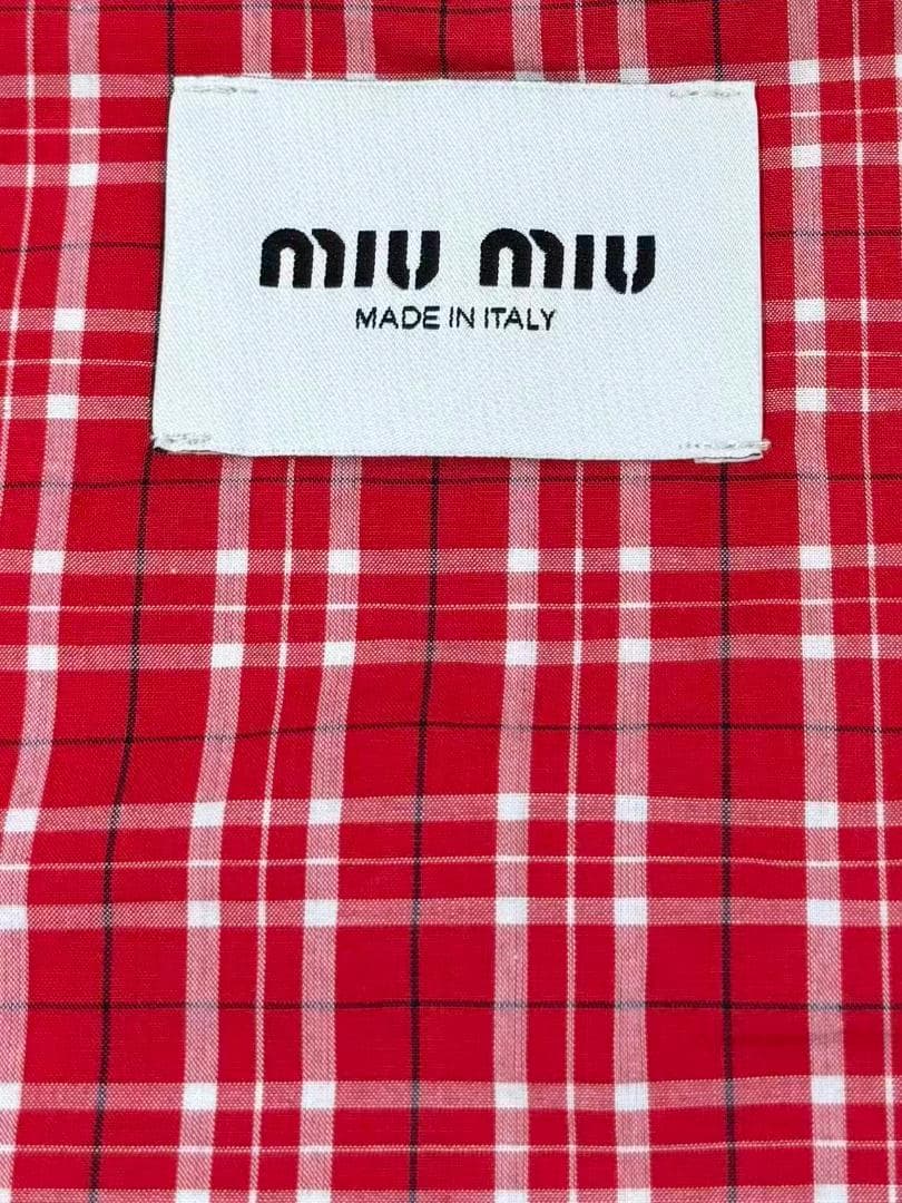MIU MIU ロゴ刺繍ジップブルゾン36オーバーサイズ グレージュダブルジップ