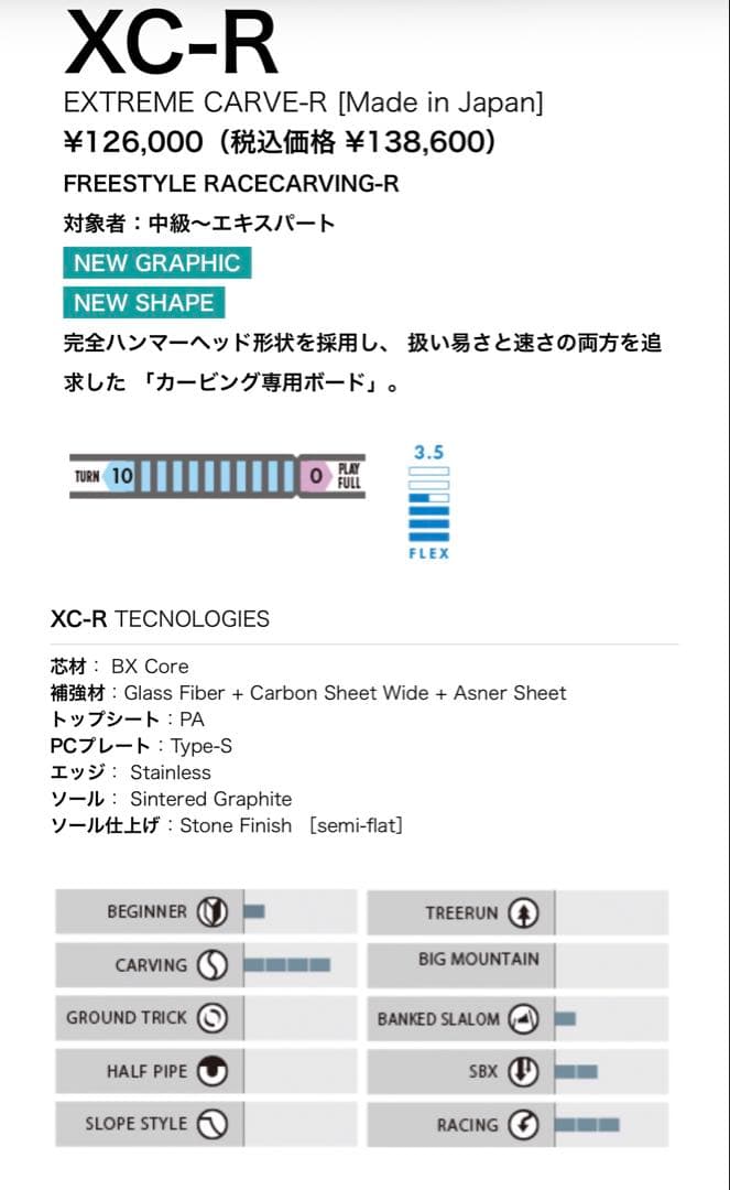 25-26 OGASAKA XC-R 157cm 新品未使用