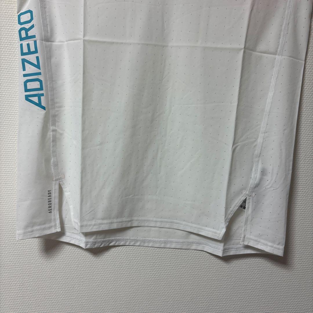 新品　adidas ADIZERO 陸上用シャツ ホワイト/レッド　Mサイズ