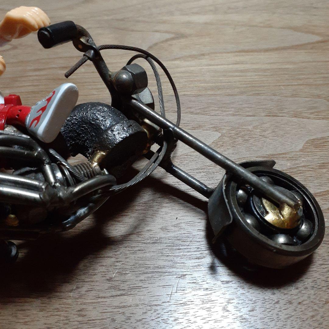 デジタル所さん⭐ハンドメイド メタルバイク アメリカンチョッパー インテリア置物