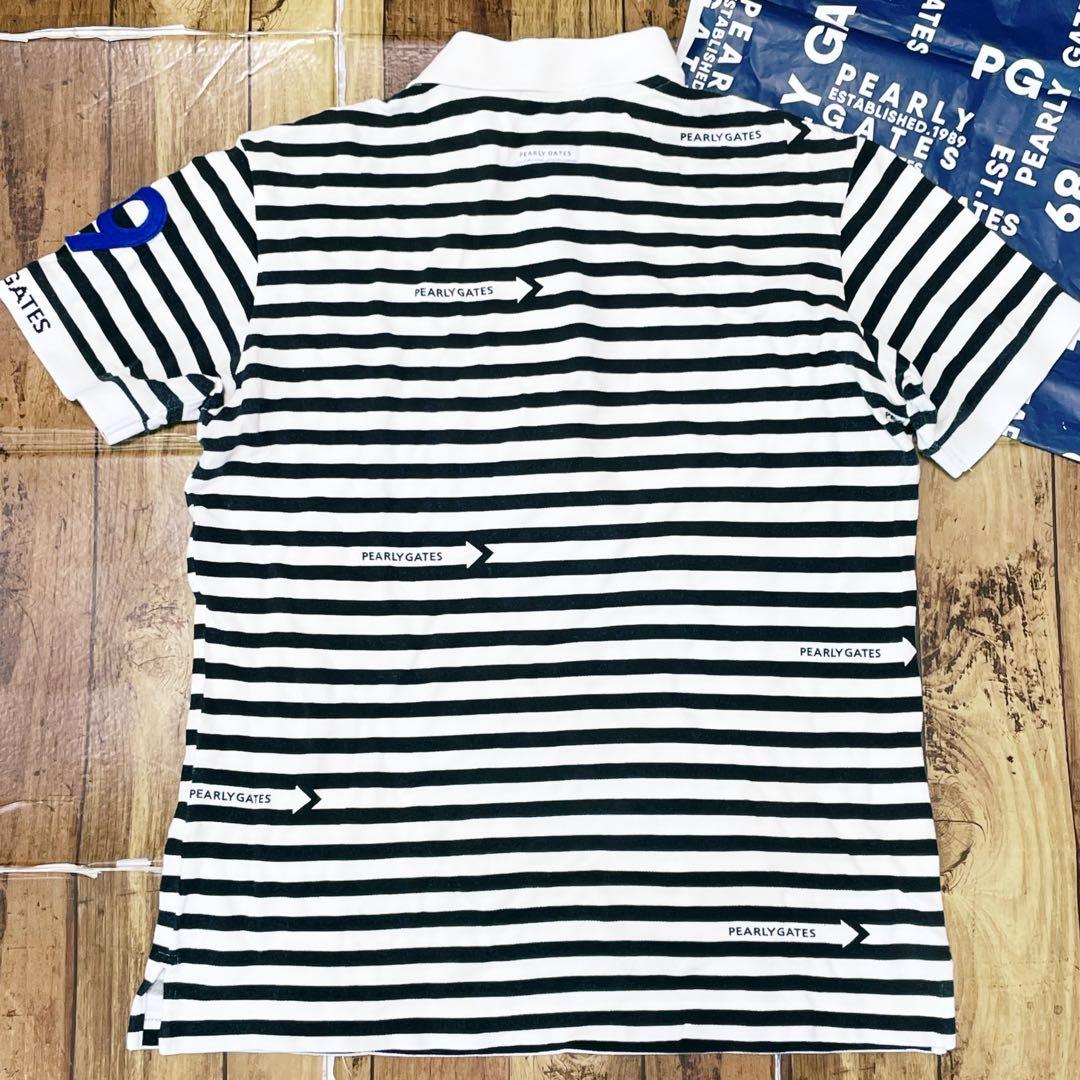 美品　パーリーゲイツ　ポロシャツ　4 メンズ　ボーダー　PEARLYGATES