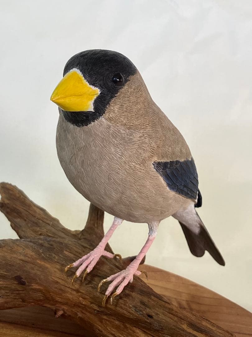 バードカービング木製鳥の彫刻(イカル)