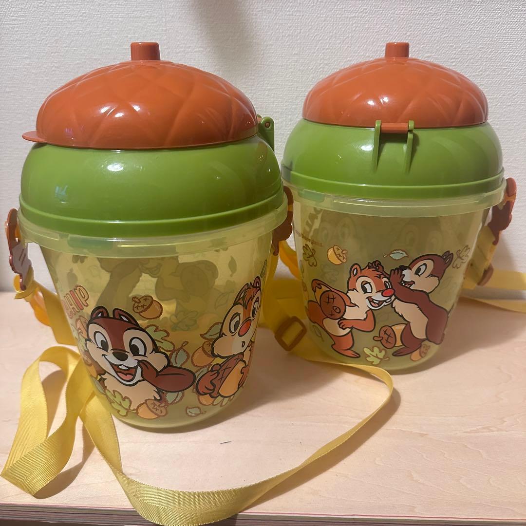 チップとデール ポップコーンバケット 2個×ニット帽2つ　のツインズセット