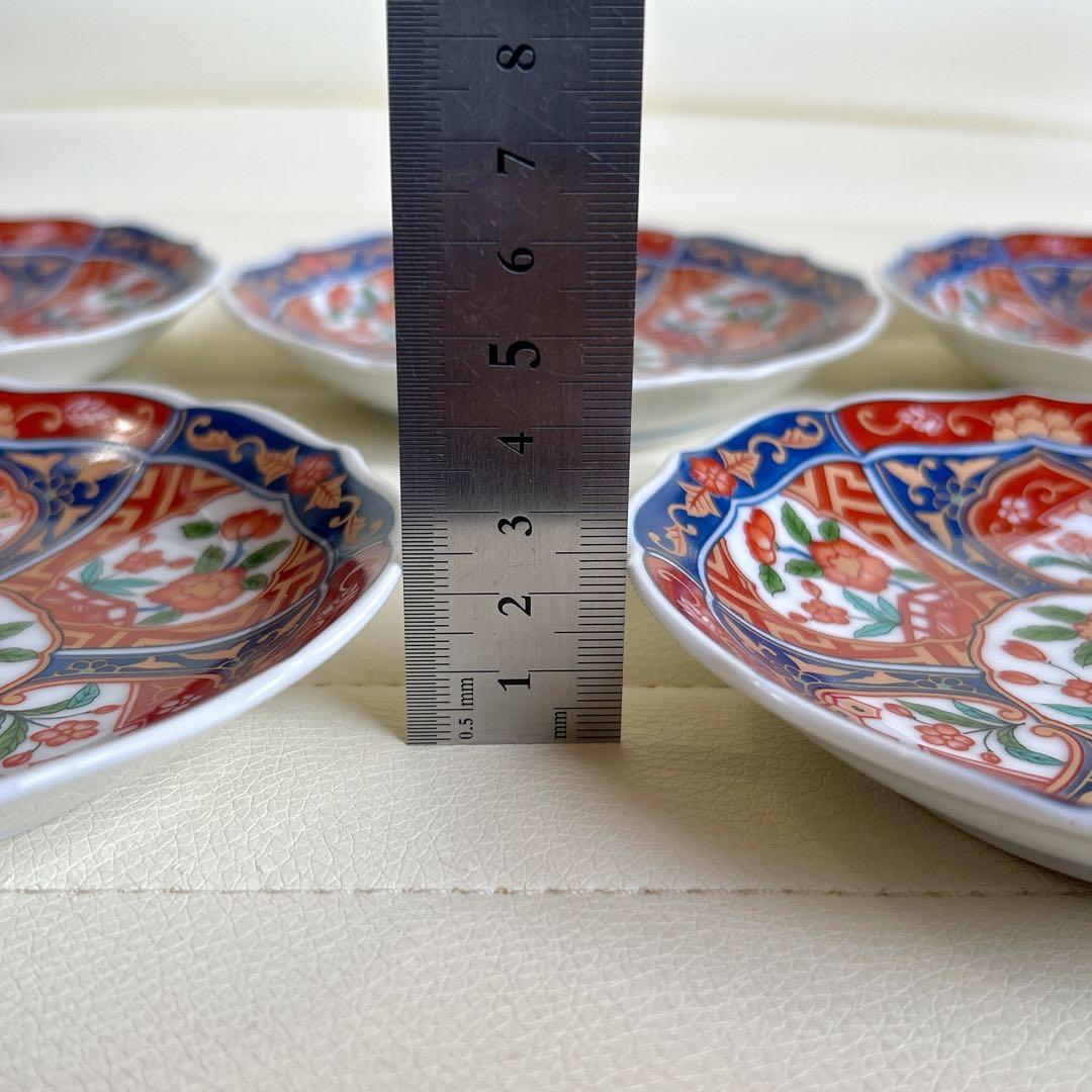 有田焼　醍醐窯　金彩古伊万里　銘々皿揃　5枚セット　輪花皿　小皿　取り皿　色絵