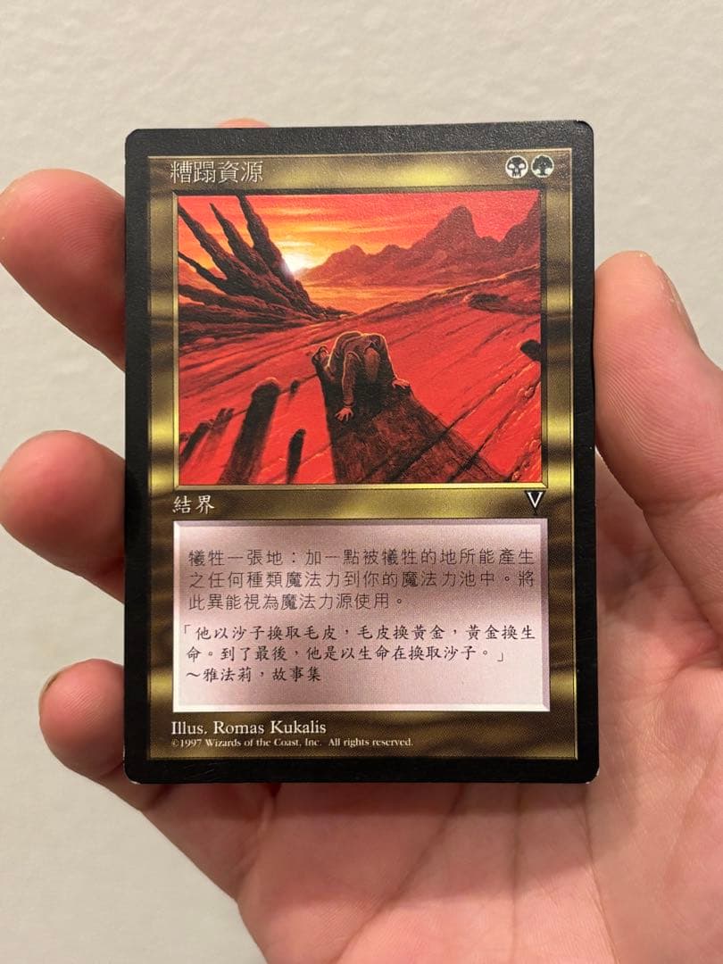 mtg 資源の浪費 中国語　繁体字　再録禁止